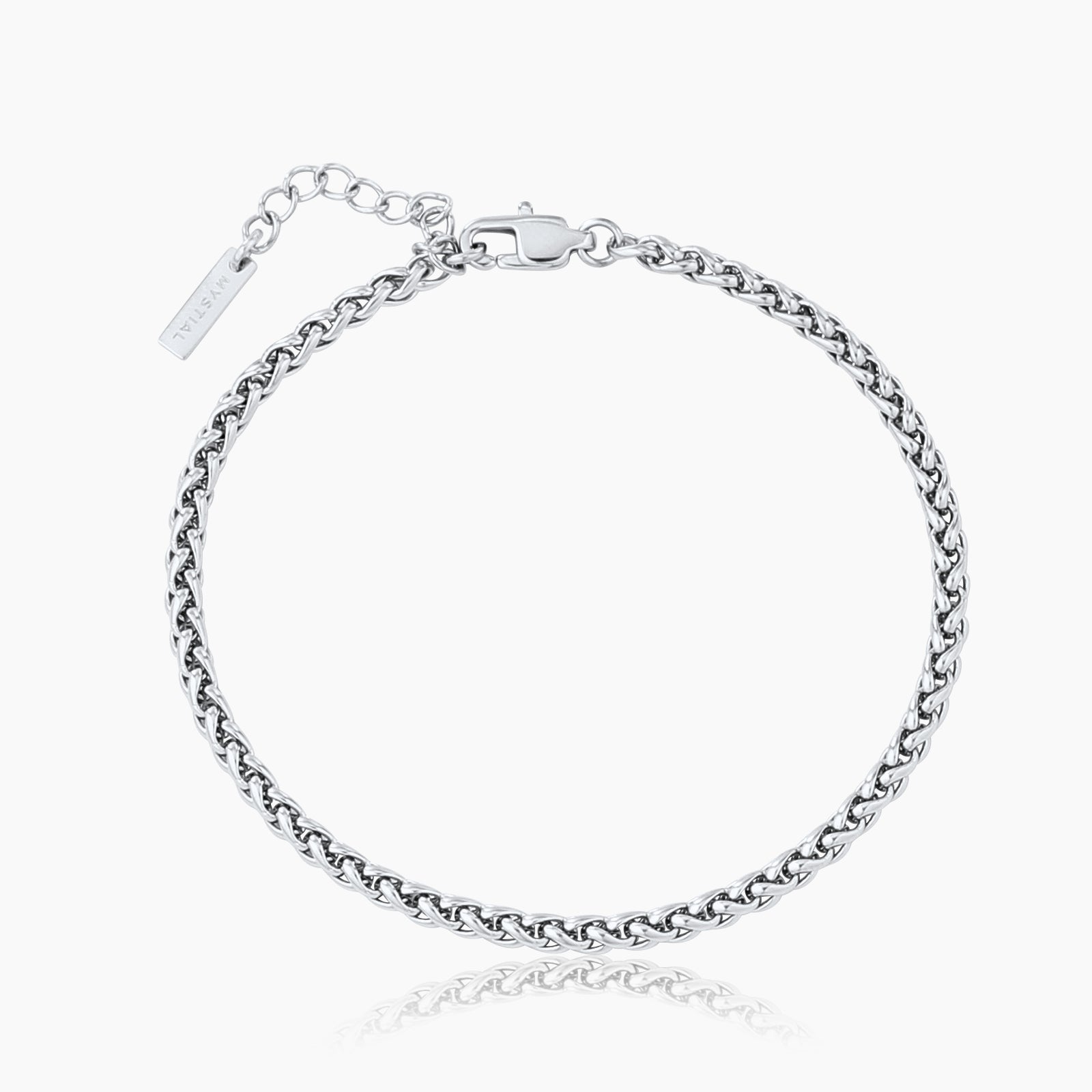 WHEAT BRACELET (WHITE GOLD) 3MM