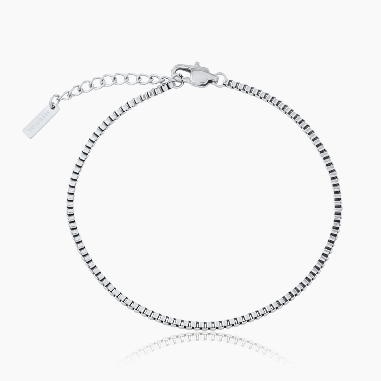 BOX BRACELET (WHITE GOLD) 2MM