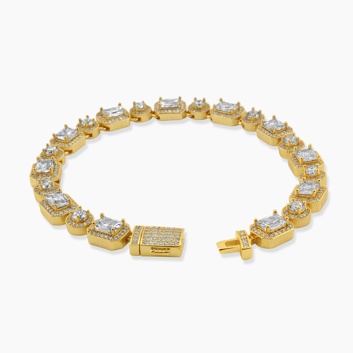 BAGUETTE ICED BRACELET (GOLD) 10MM