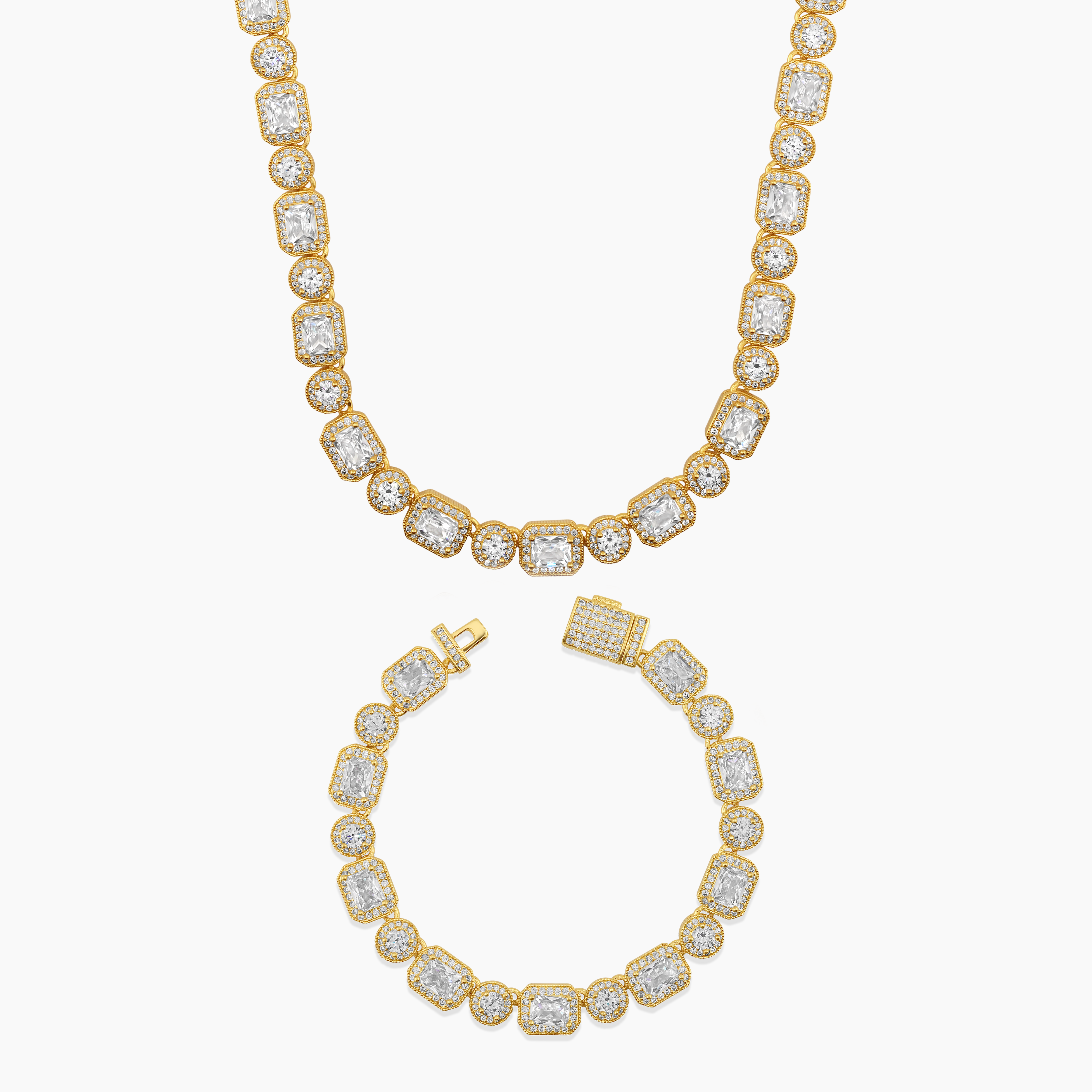 BAGUETTE ICED SET (GOLD) 10MM