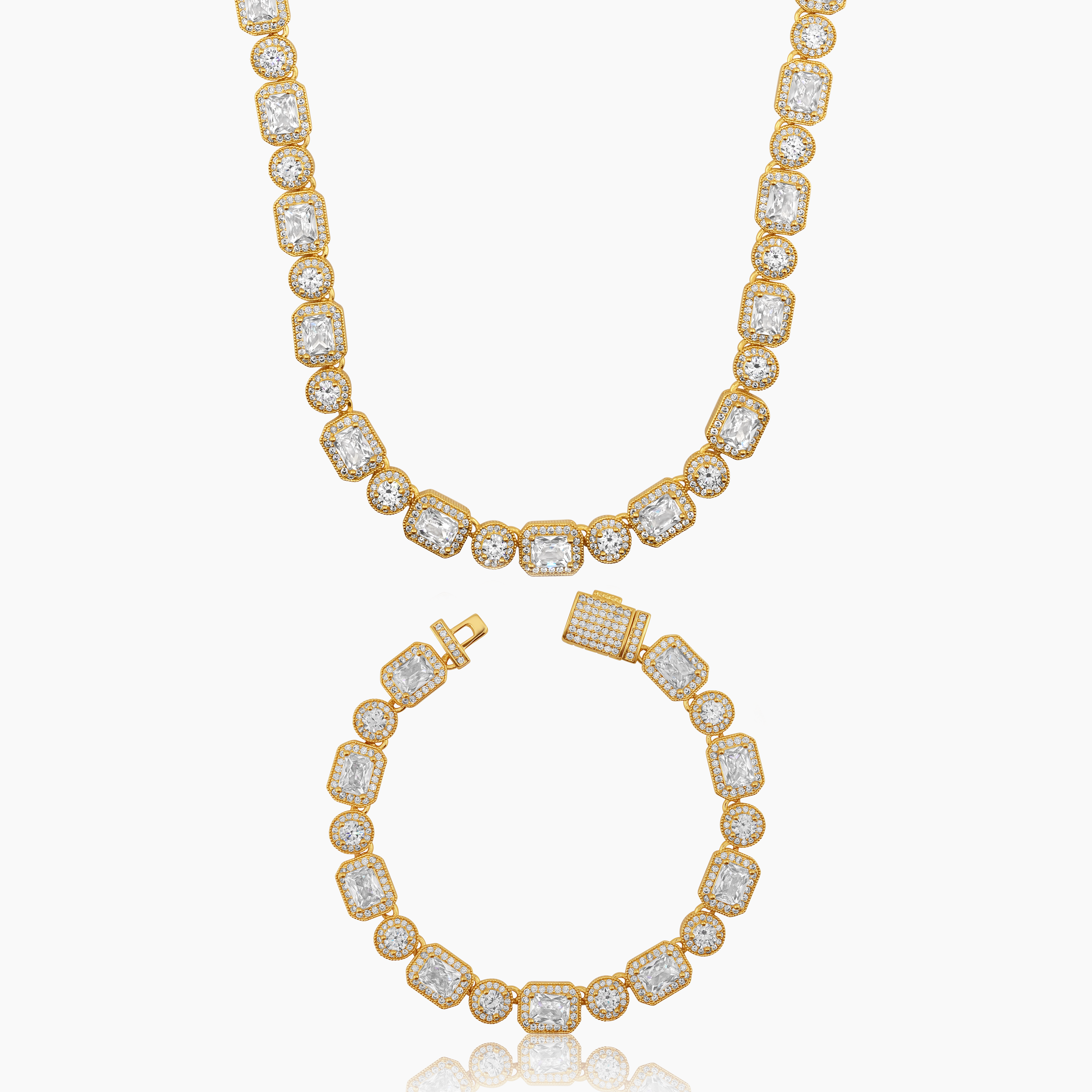 BAGUETTE ICED SET (GOLD) 10MM
