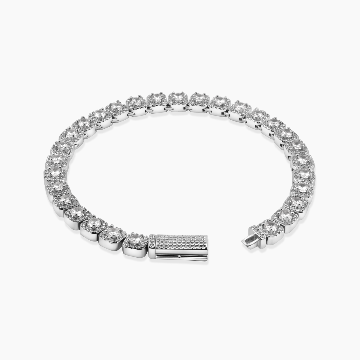 CUSHION TENNIS BRACELET (WHITE GOLD) 5MM