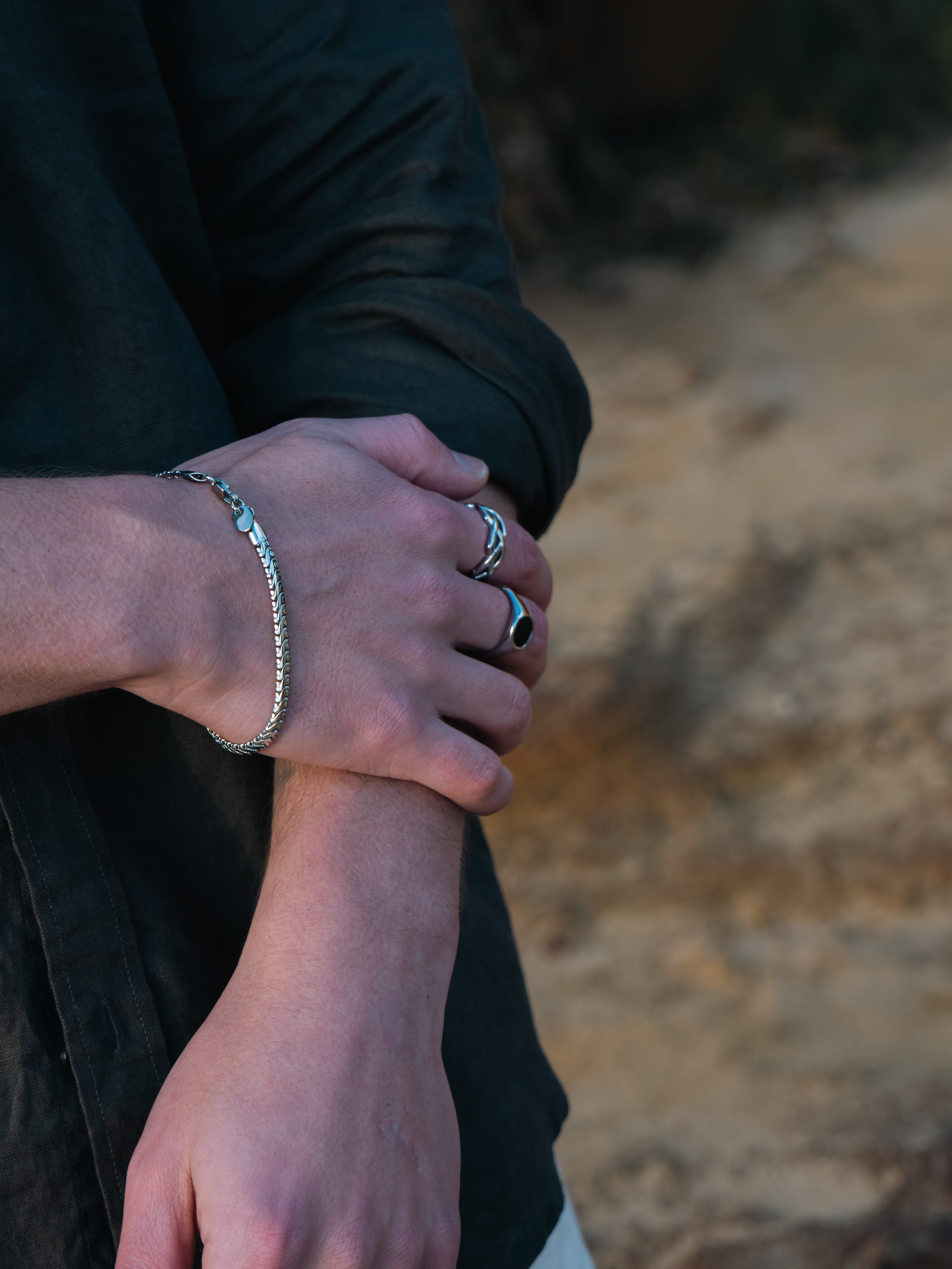 SNAKE SET (WHITE GOLD) 4MM