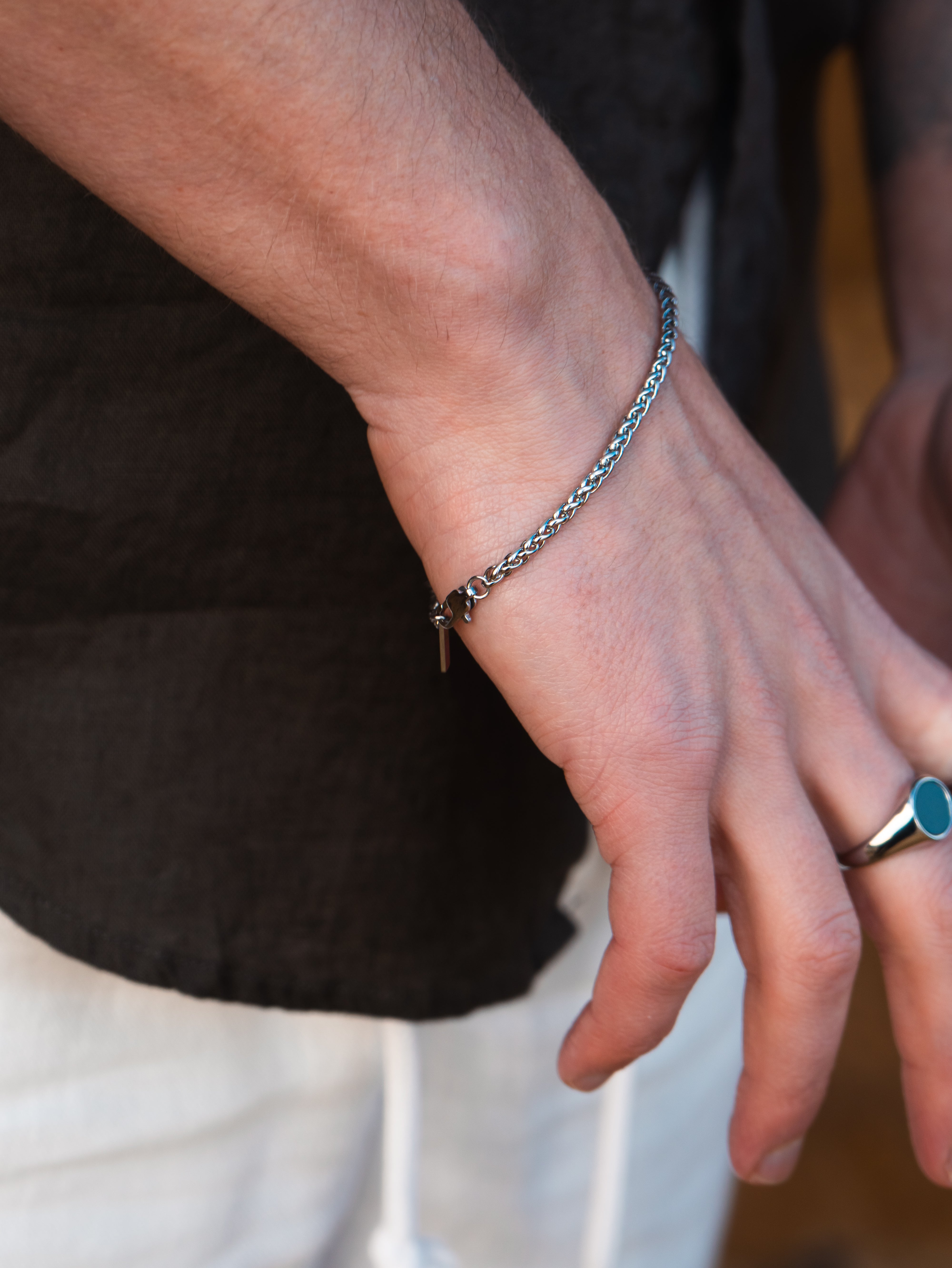 WHEAT BRACELET (WHITE GOLD) 3MM