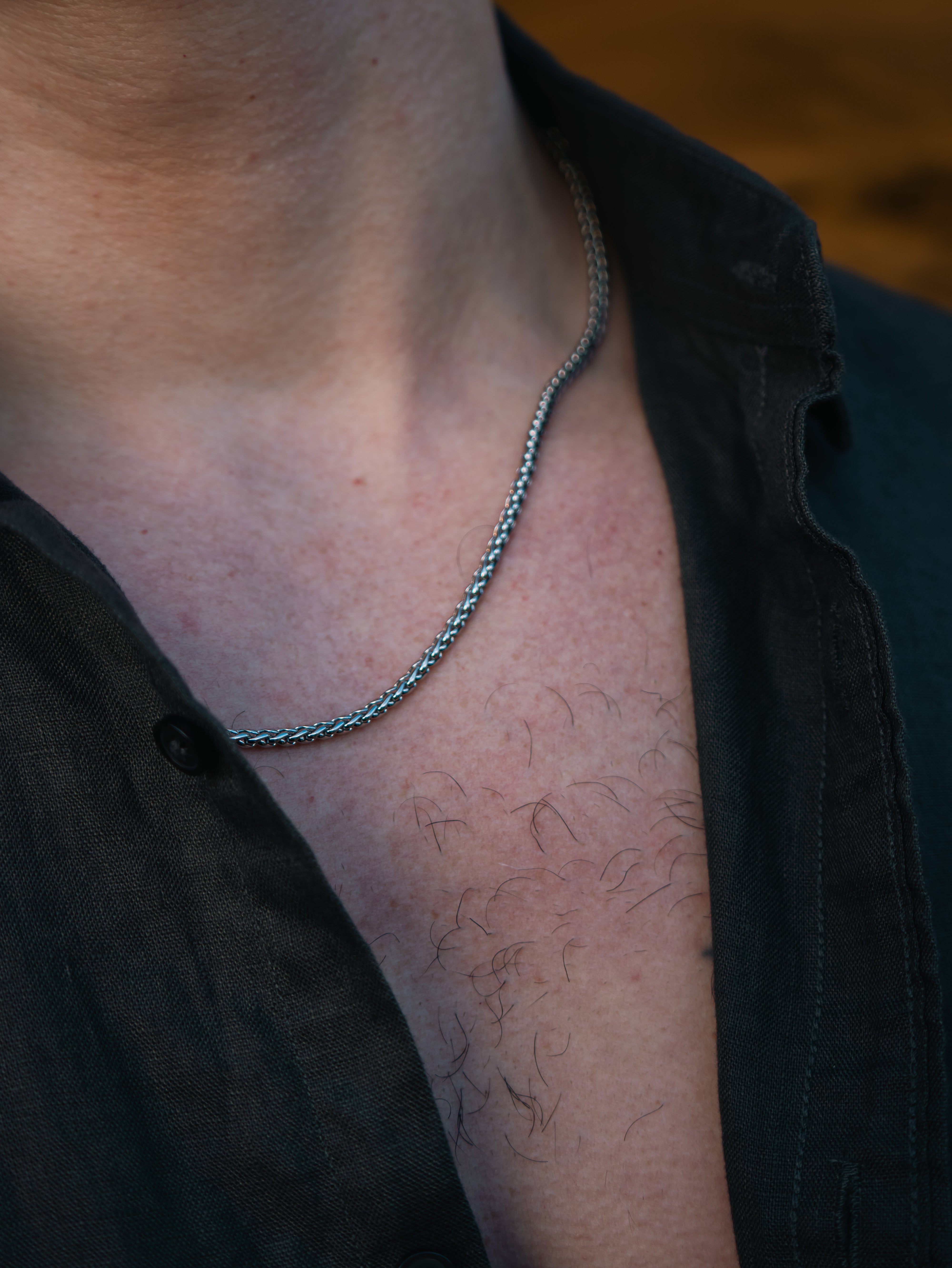 WHEAT CHAIN (WHITE GOLD) 3MM