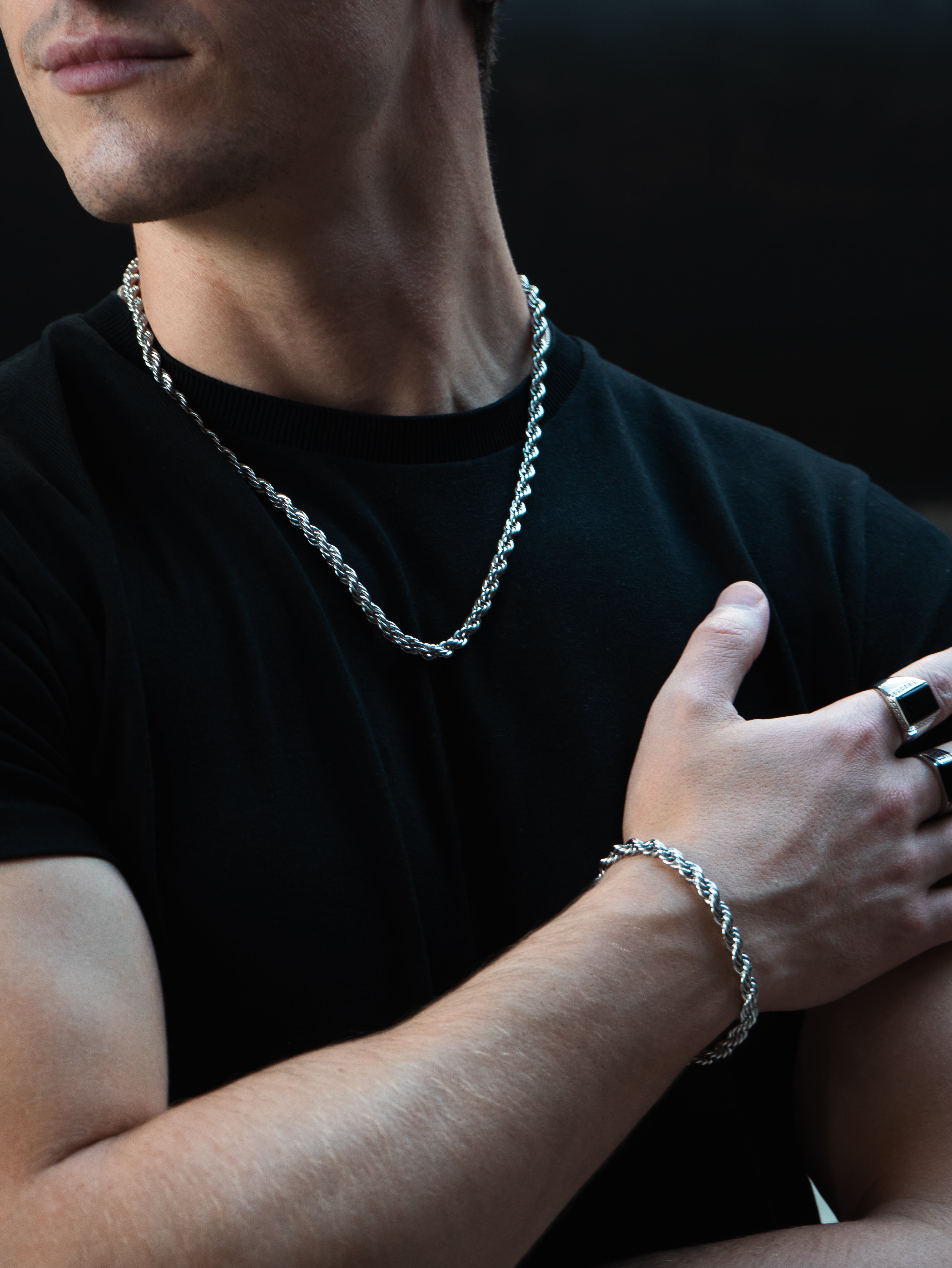 ROPE SET (WHITE GOLD) 5MM