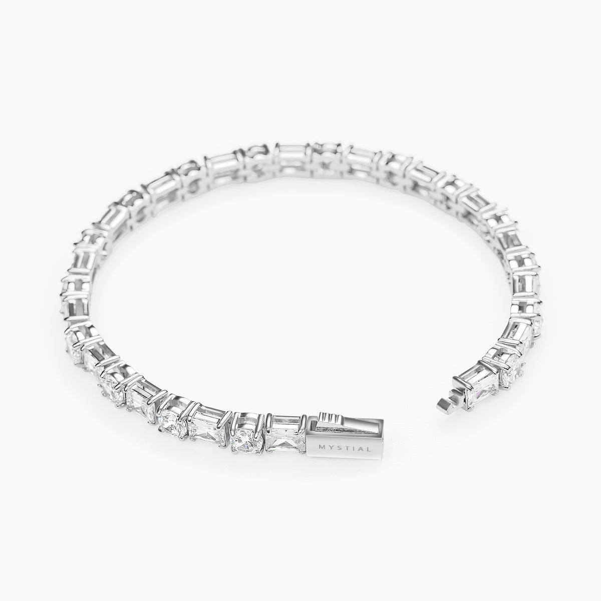 CLUSTERED TENNIS BRACELET (WHITE GOLD) 5MM