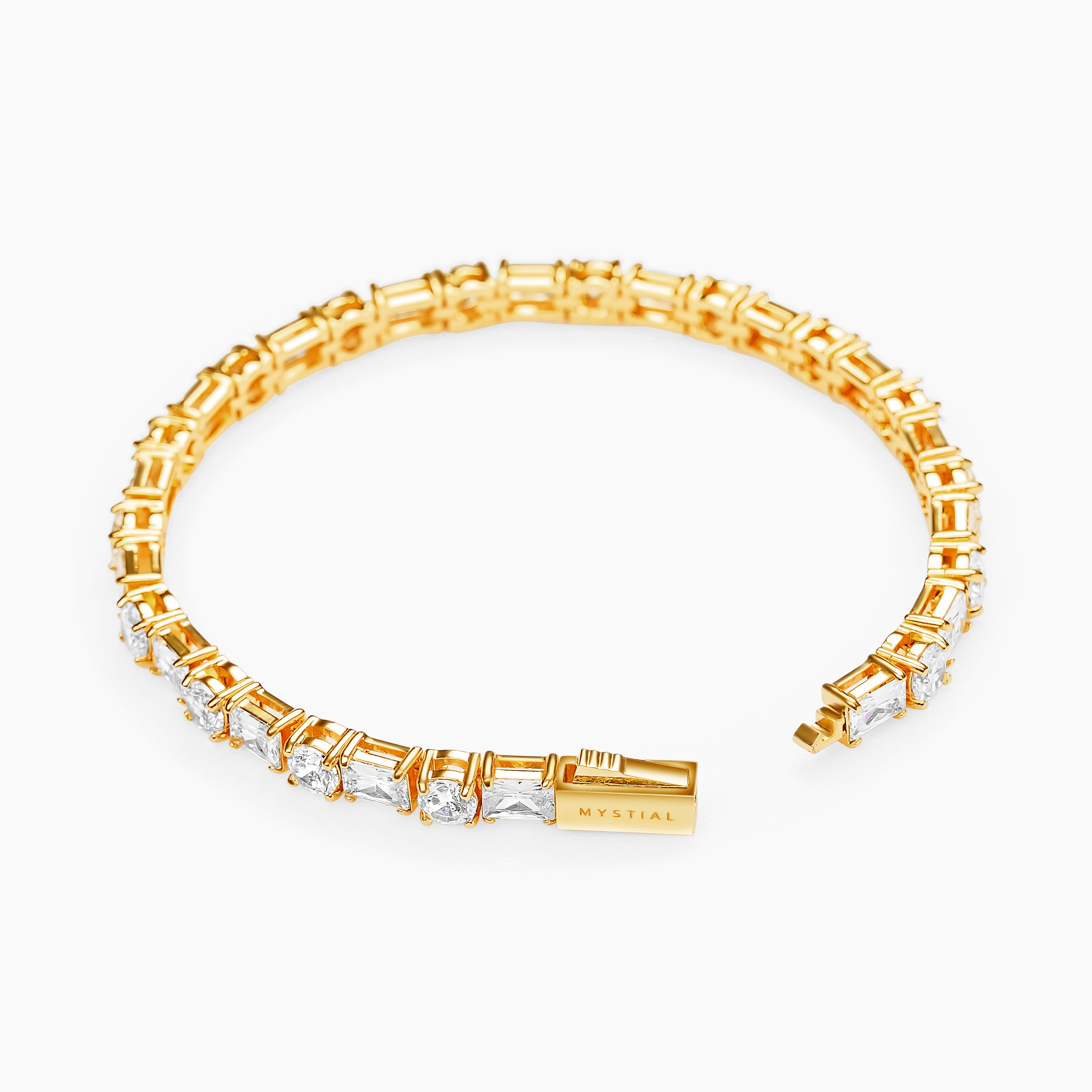 CLUSTERED TENNIS BRACELET (GOLD) 5MM