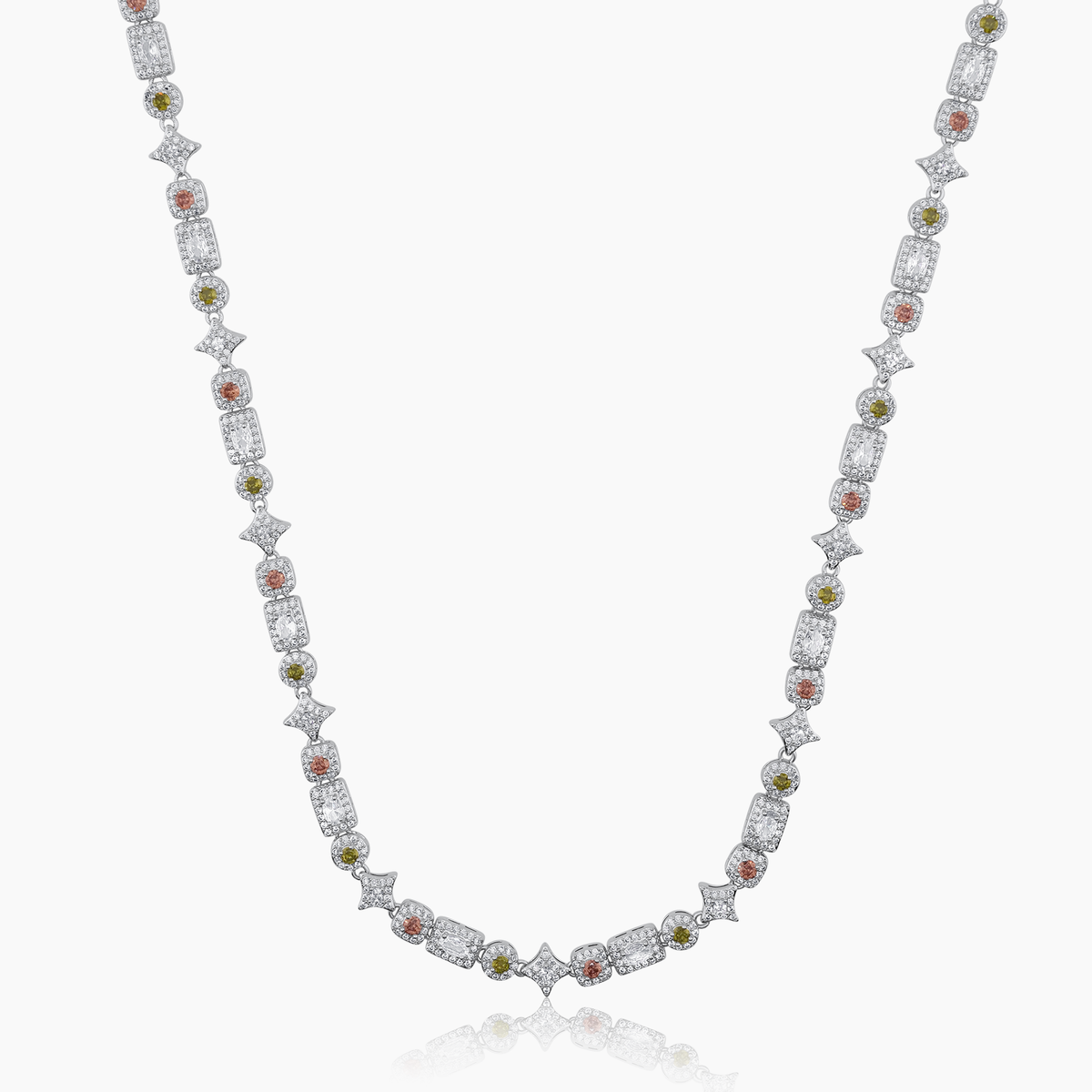 RIVIERA GEMSTONE CHAIN (WHITE GOLD) 5MM