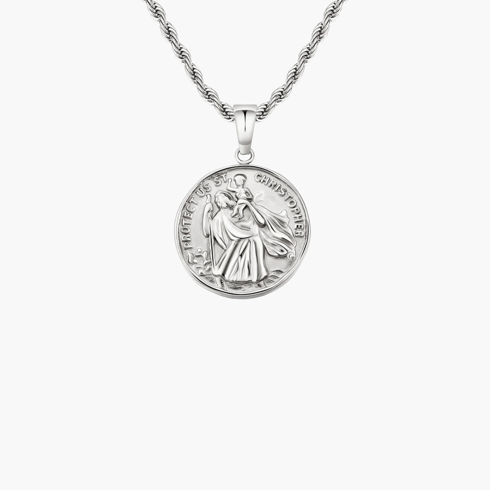White gold saint christopher top