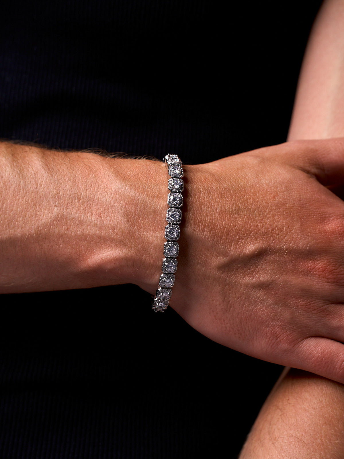 CUSHION TENNIS BRACELET (WHITE GOLD) 5MM