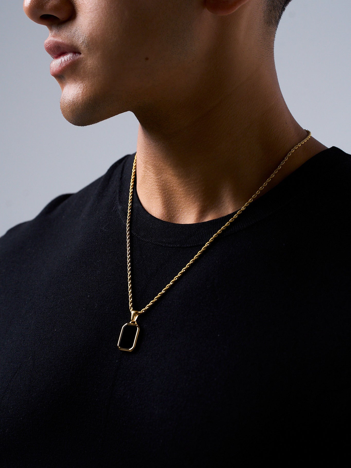 SLATE ONYX PENDANT (GOLD)