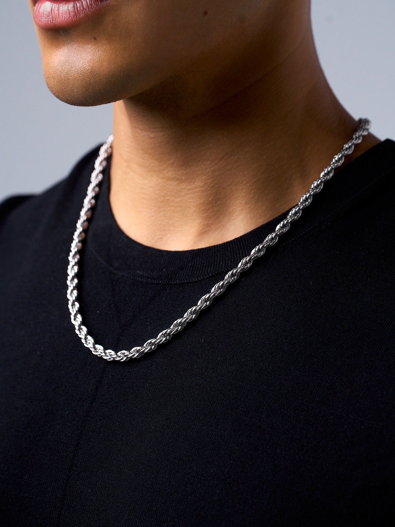 ROPE CHAIN (WHITE GOLD) 5MM
