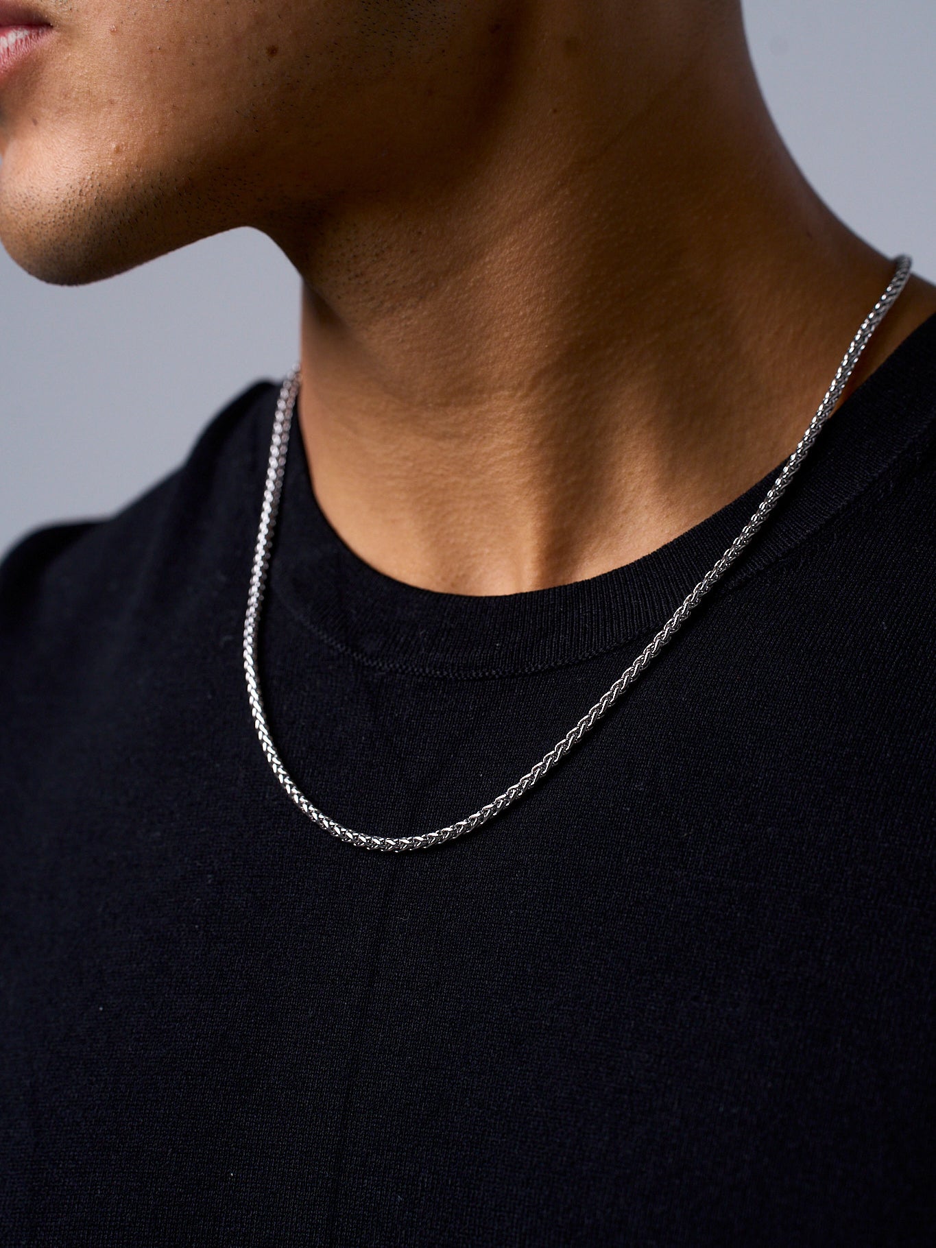 WHEAT CHAIN (WHITE GOLD) 3MM