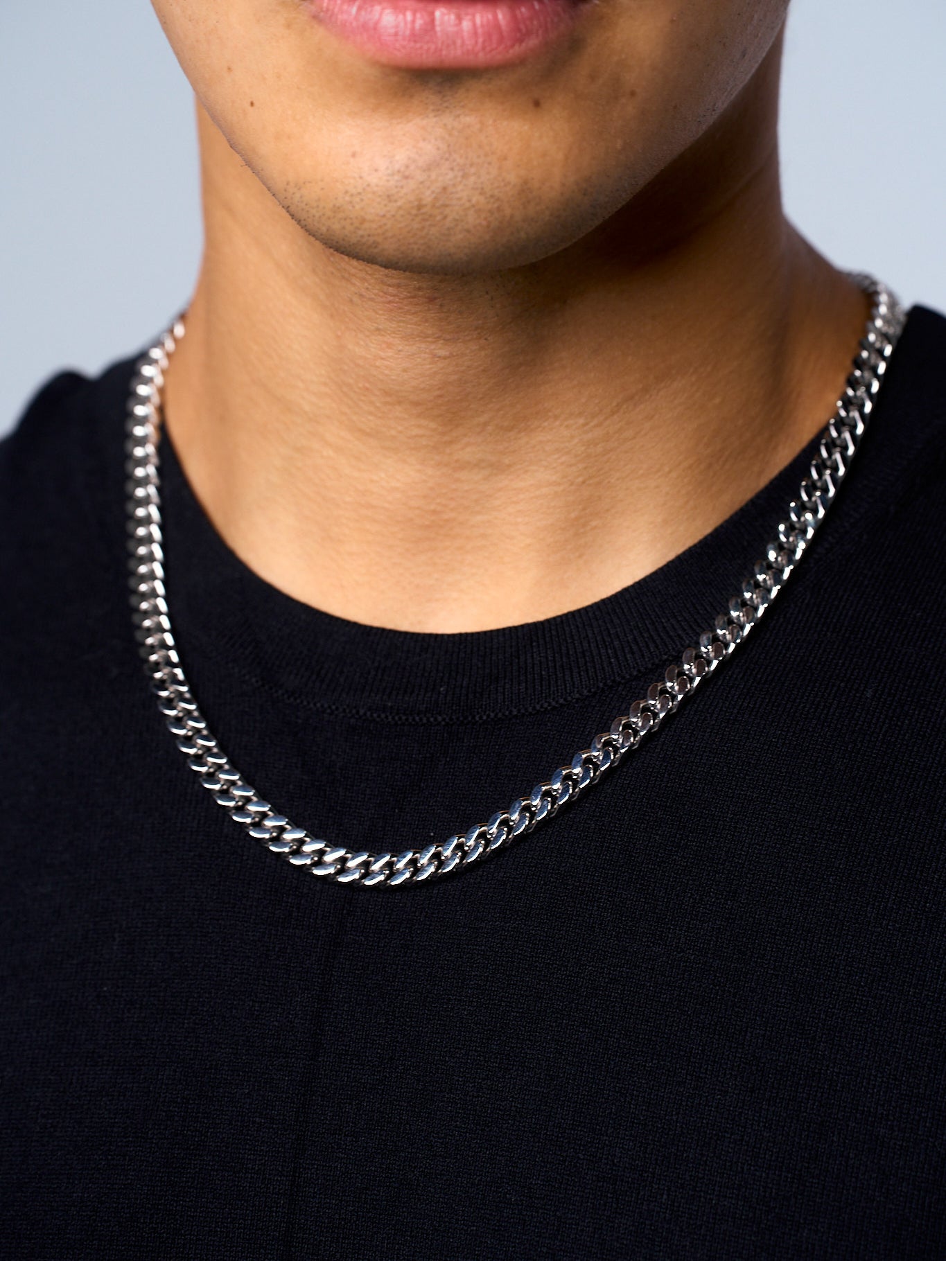 CUBAN CHAIN (WHITE GOLD) 7MM