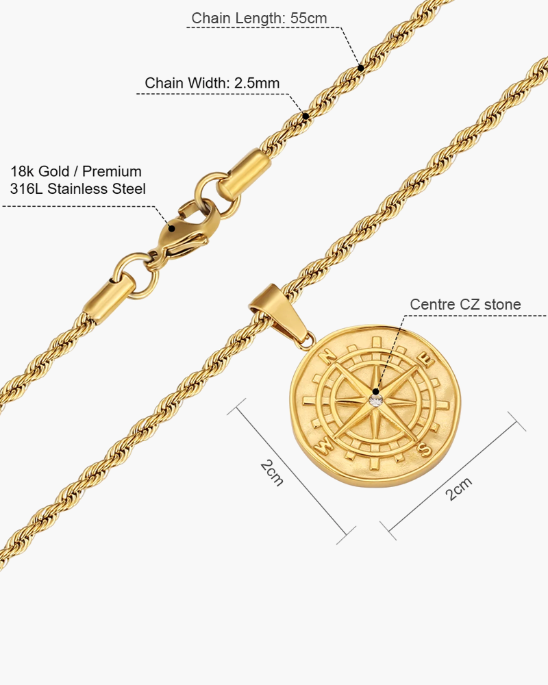 COMPASS PENDANT (GOLD)