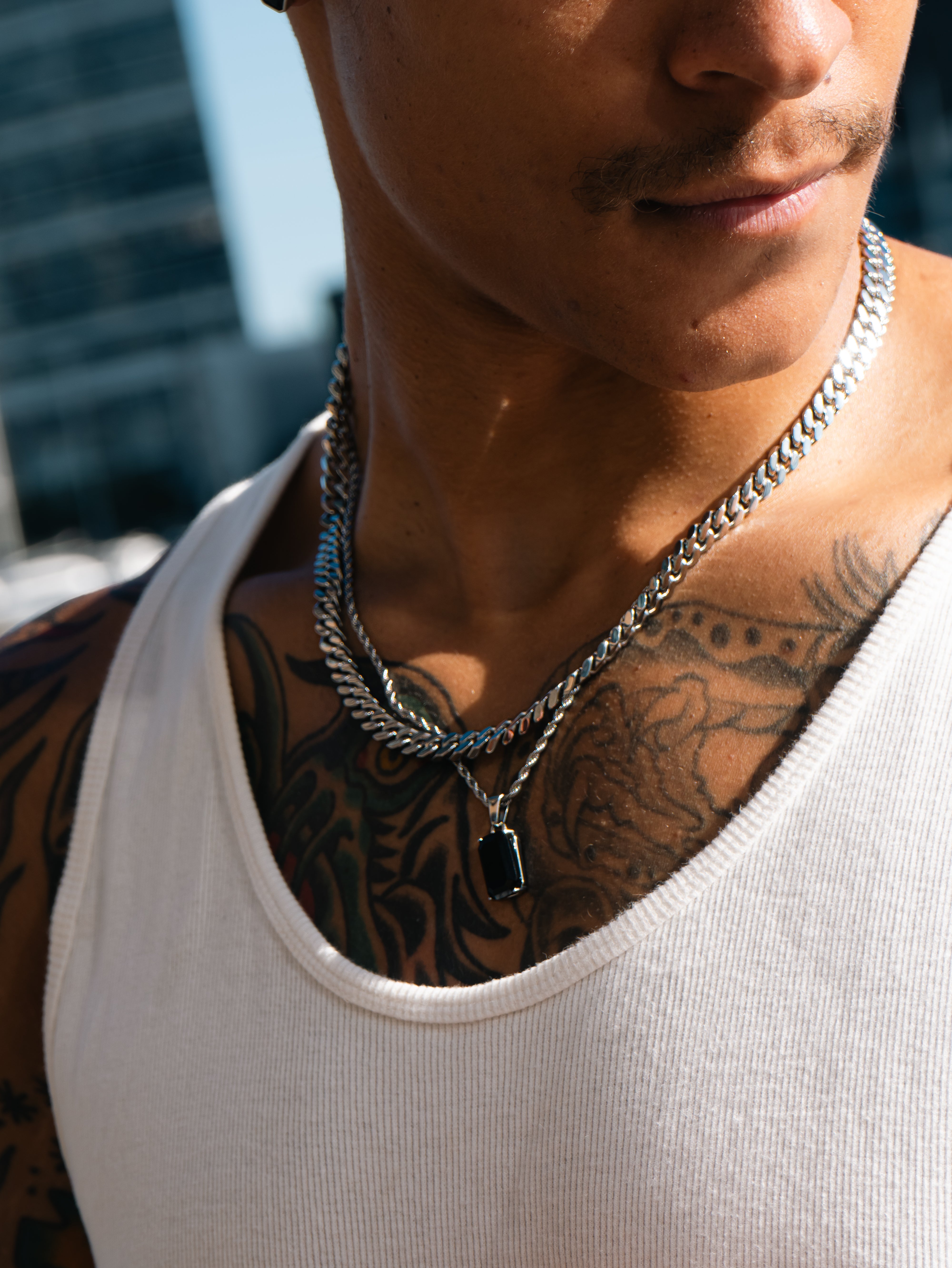 CUBAN CHAIN (WHITE GOLD) 7MM