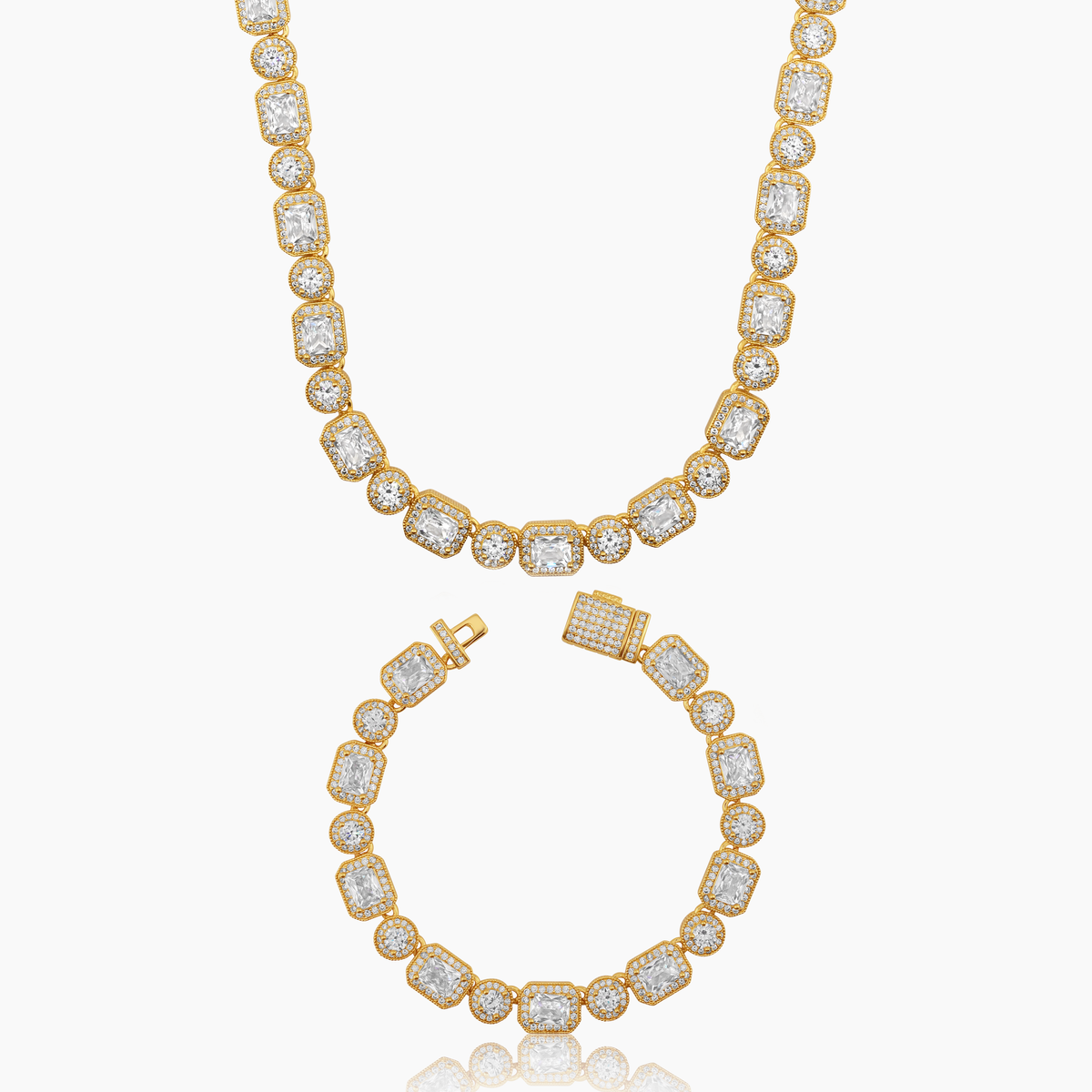BAGUETTE ICED SET (GOLD) 10MM