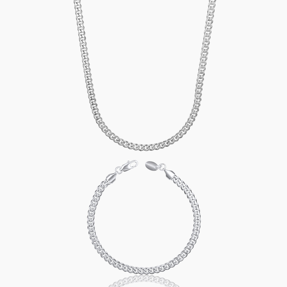 CUBAN SET (WHITE GOLD) 5MM