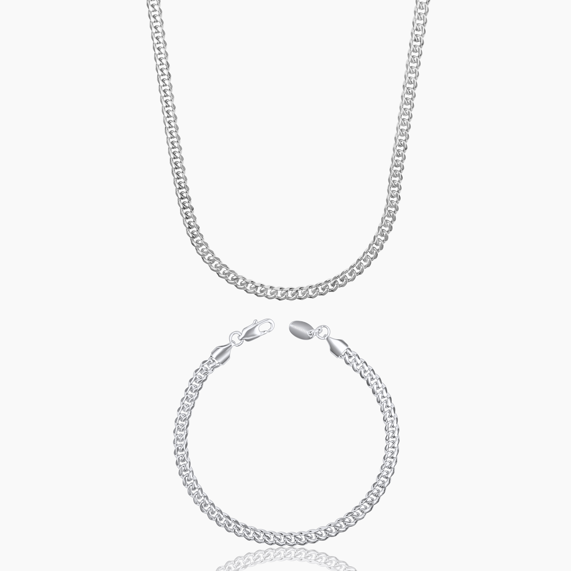 CUBAN SET (WHITE GOLD) 5MM