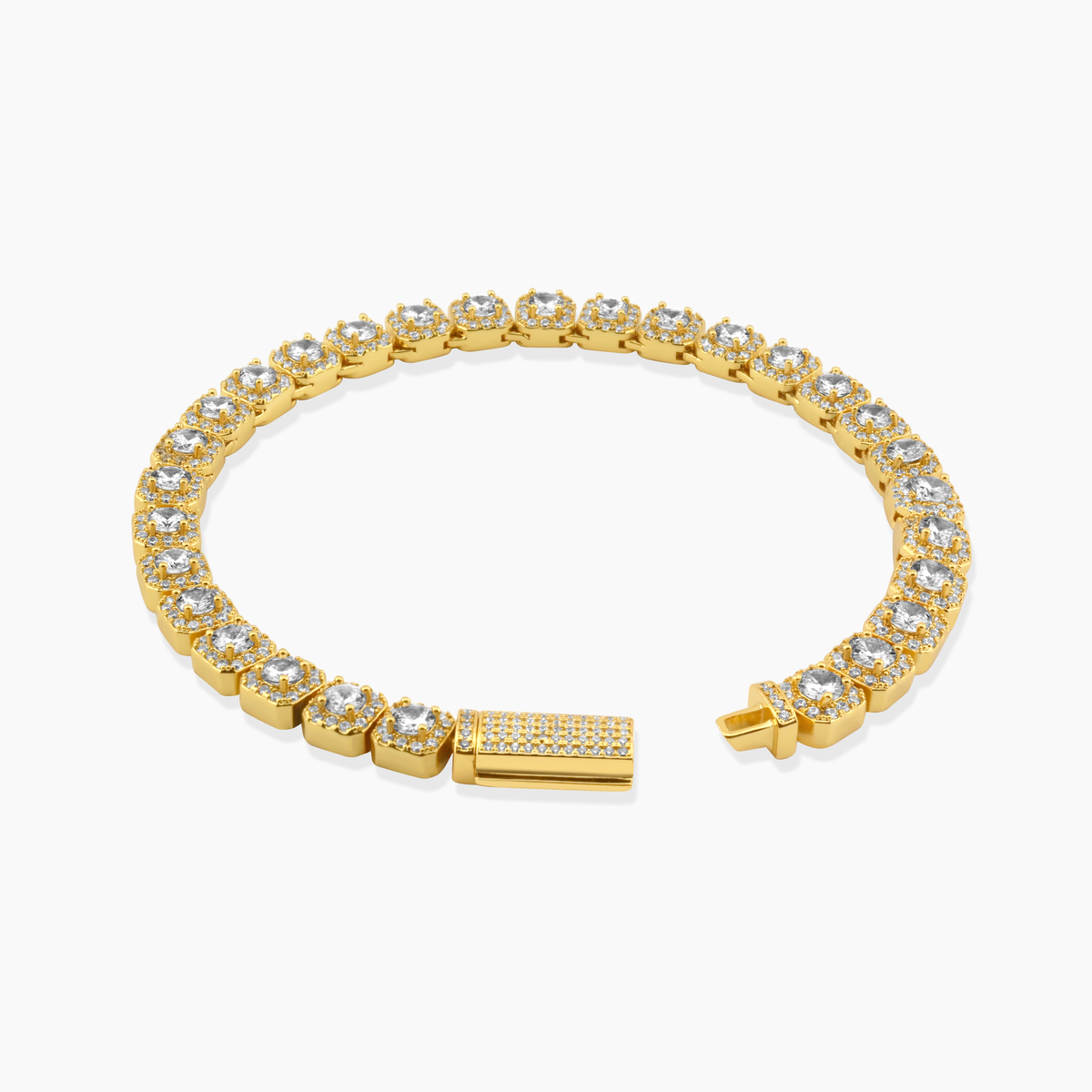 CUSHION TENNIS BRACELET (GOLD) 5MM