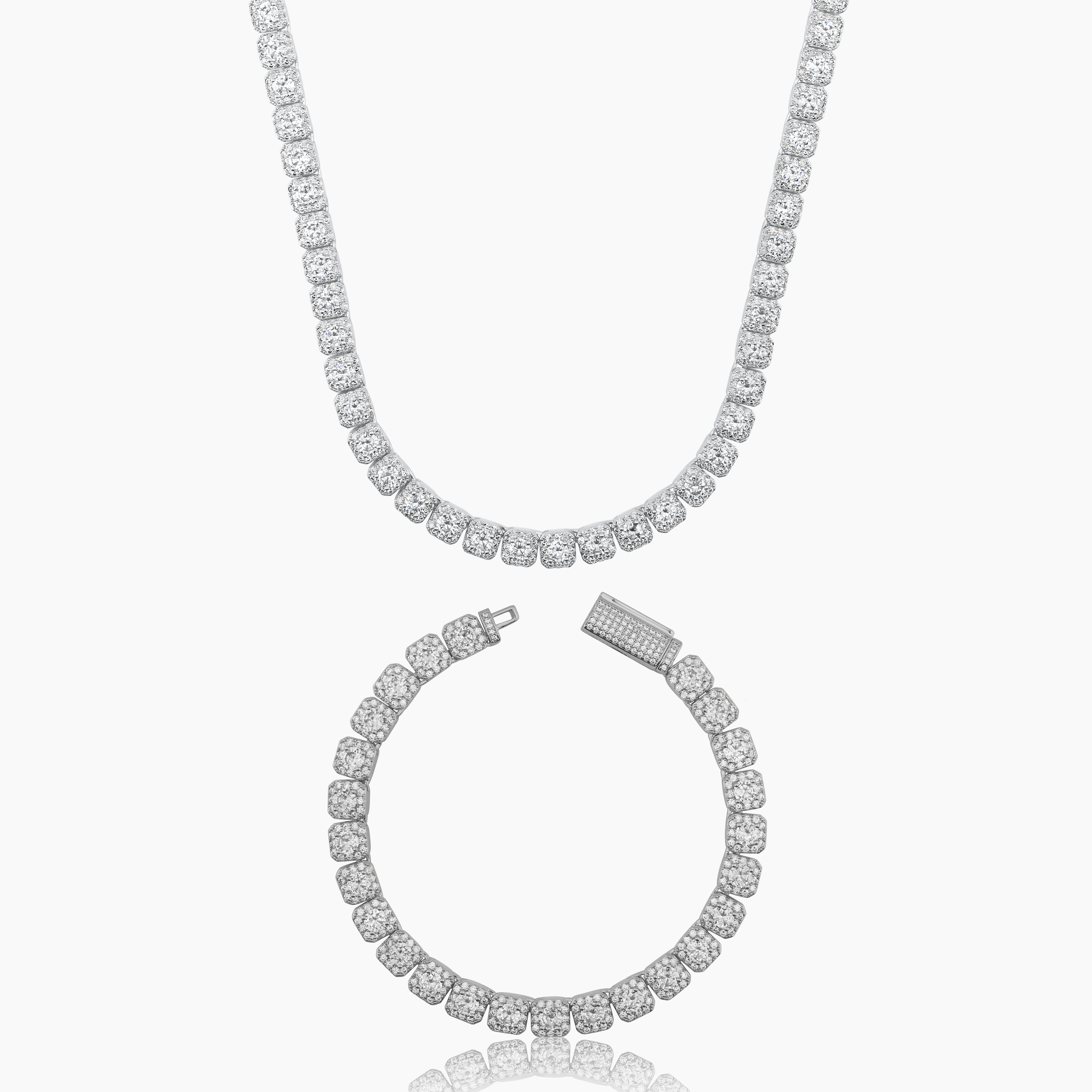 CUSHION TENNIS SET (WHITE GOLD) 5MM