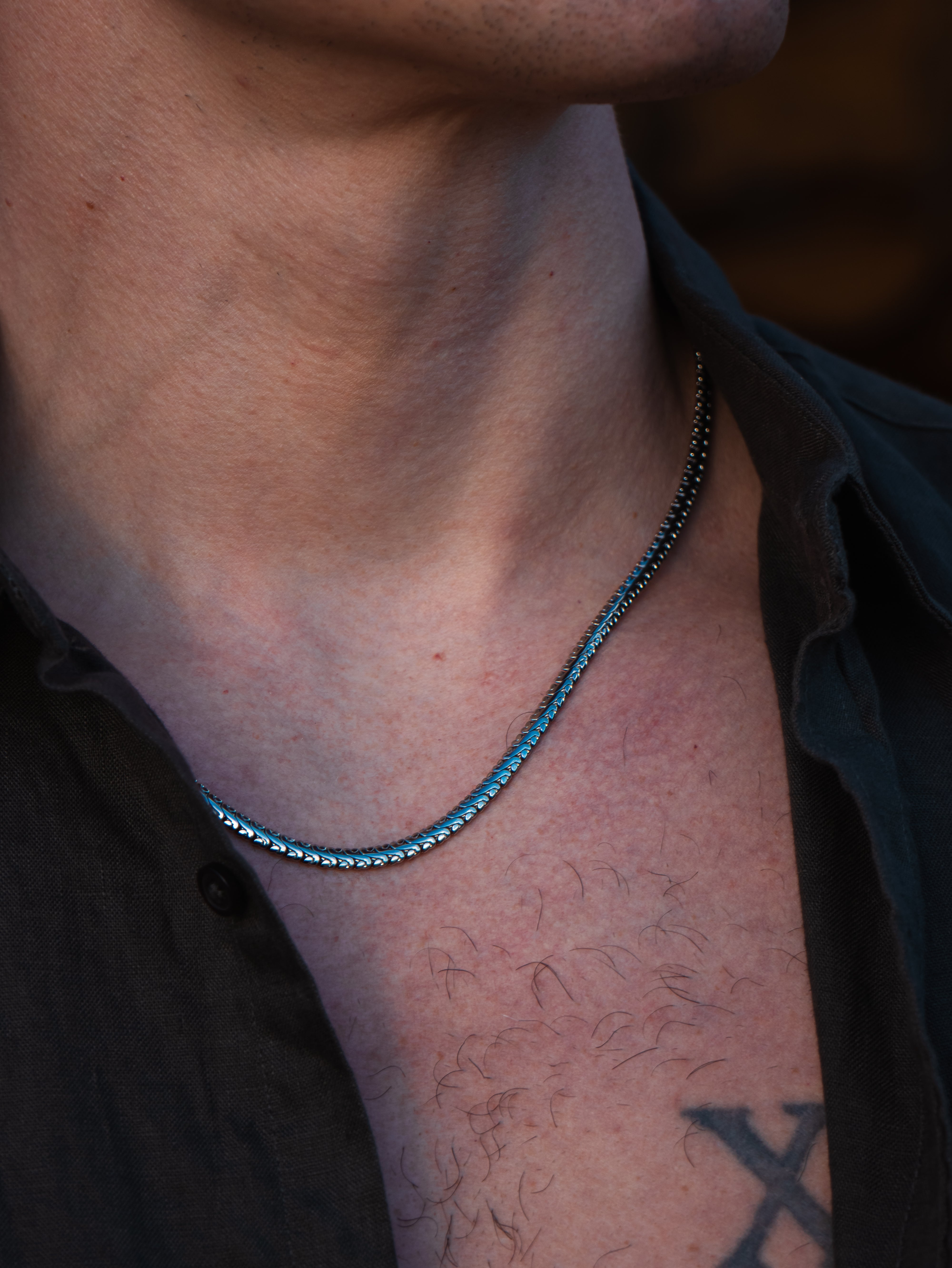 SNAKE CHAIN (WHITE GOLD) 4MM