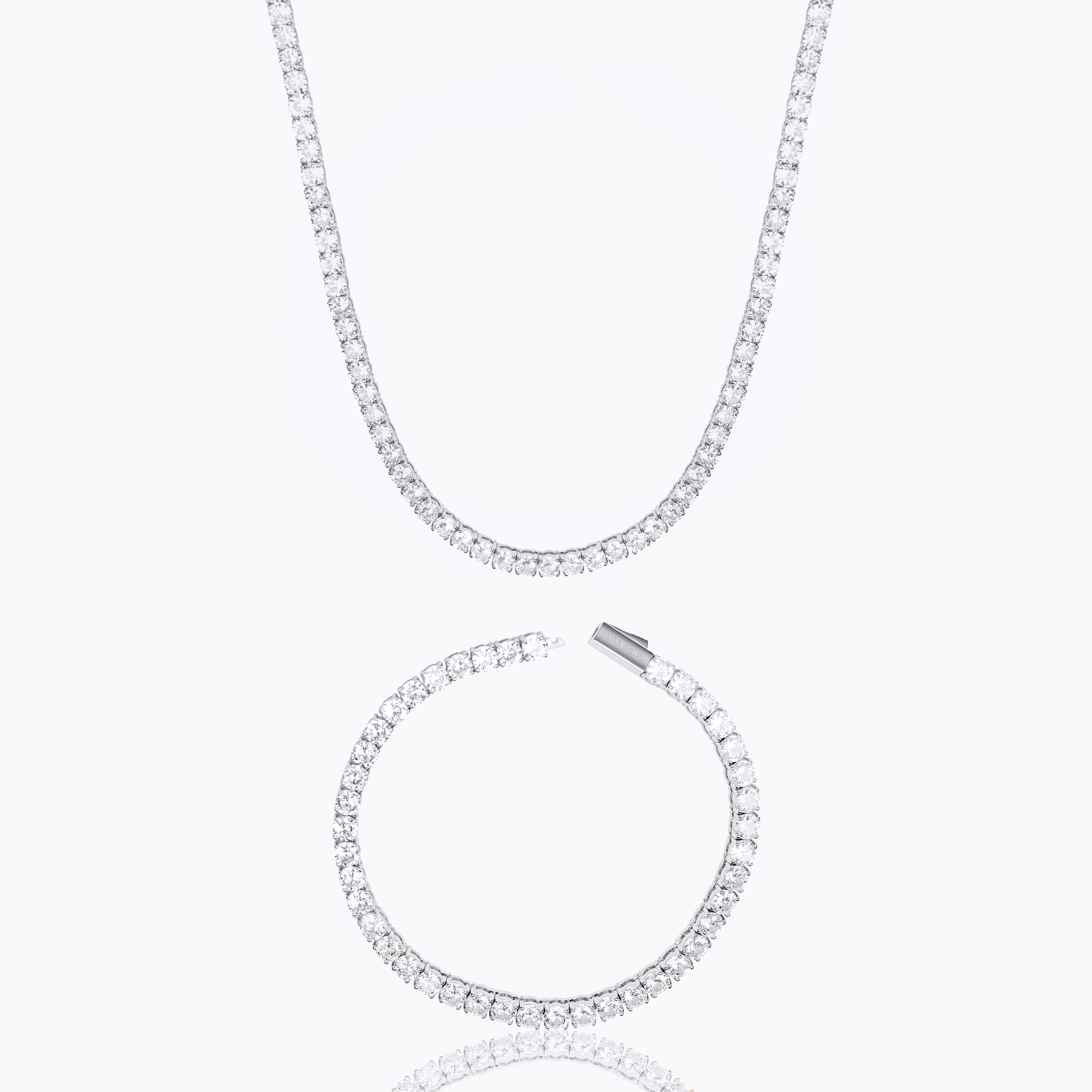 TENNIS SET (WHITE GOLD) 5MM