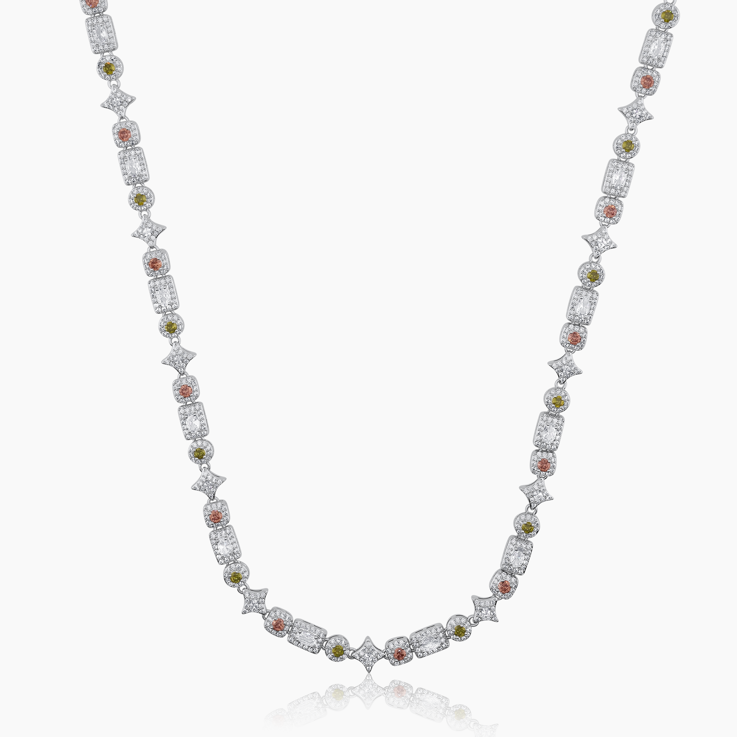 RIVIERA GEMSTONE CHAIN (WHITE GOLD) 5MM