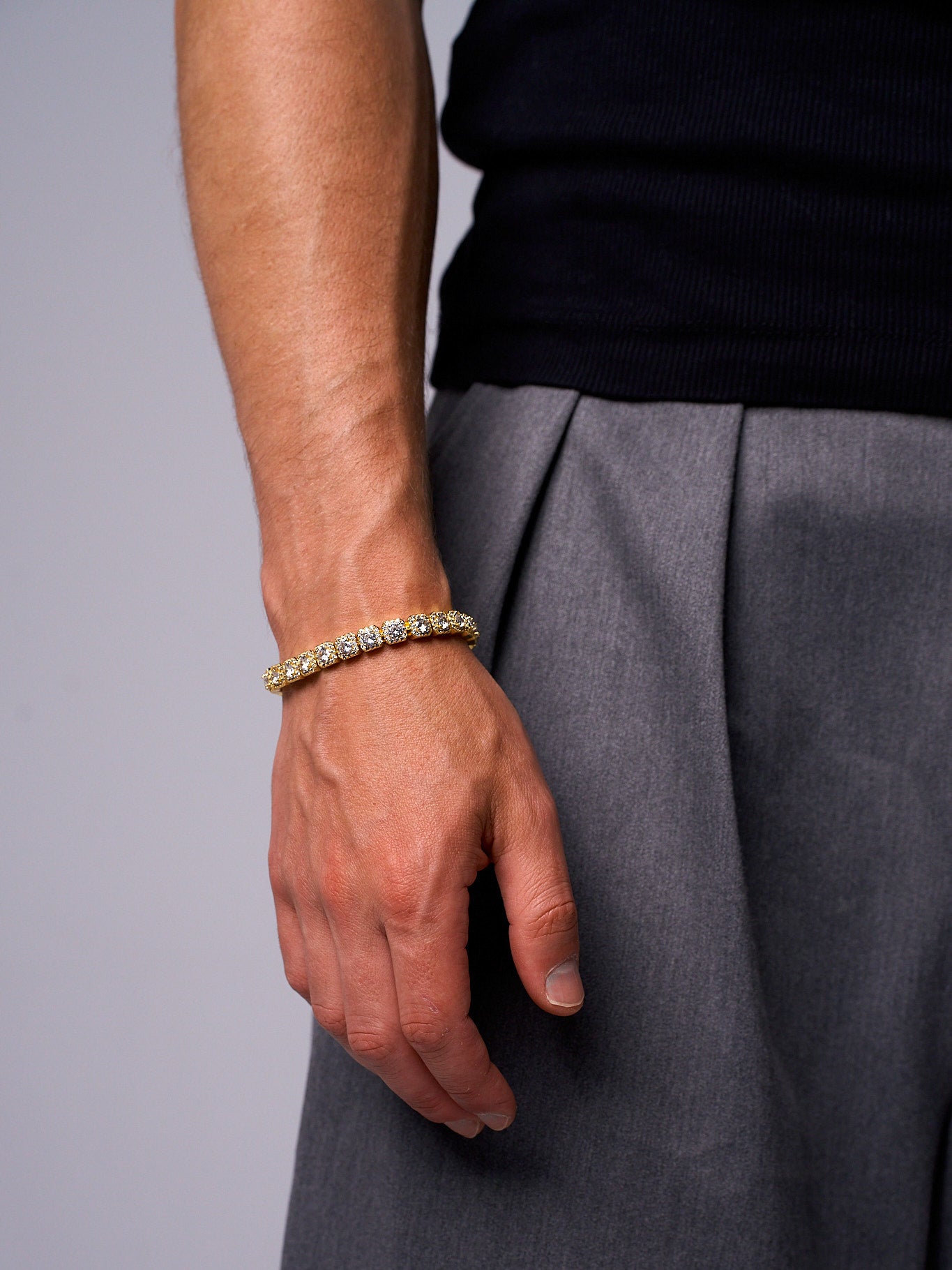CUSHION TENNIS BRACELET (GOLD) 5MM