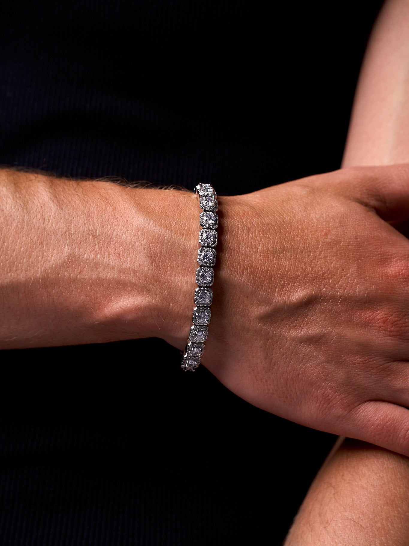 CUSHION TENNIS BRACELET (WHITE GOLD) 5MM