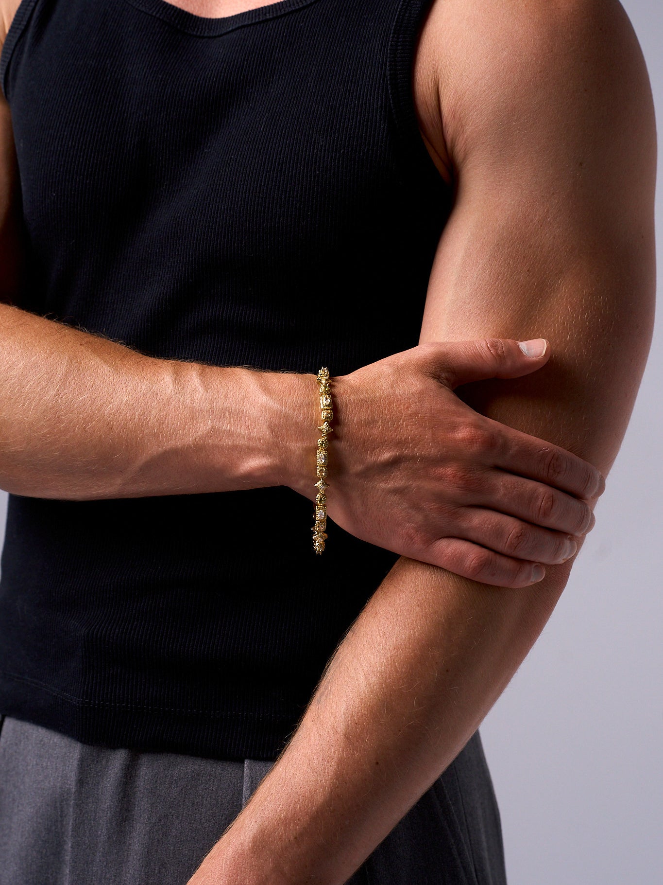 RIVIERA GEMSTONE BRACELET (GOLD) 5MM