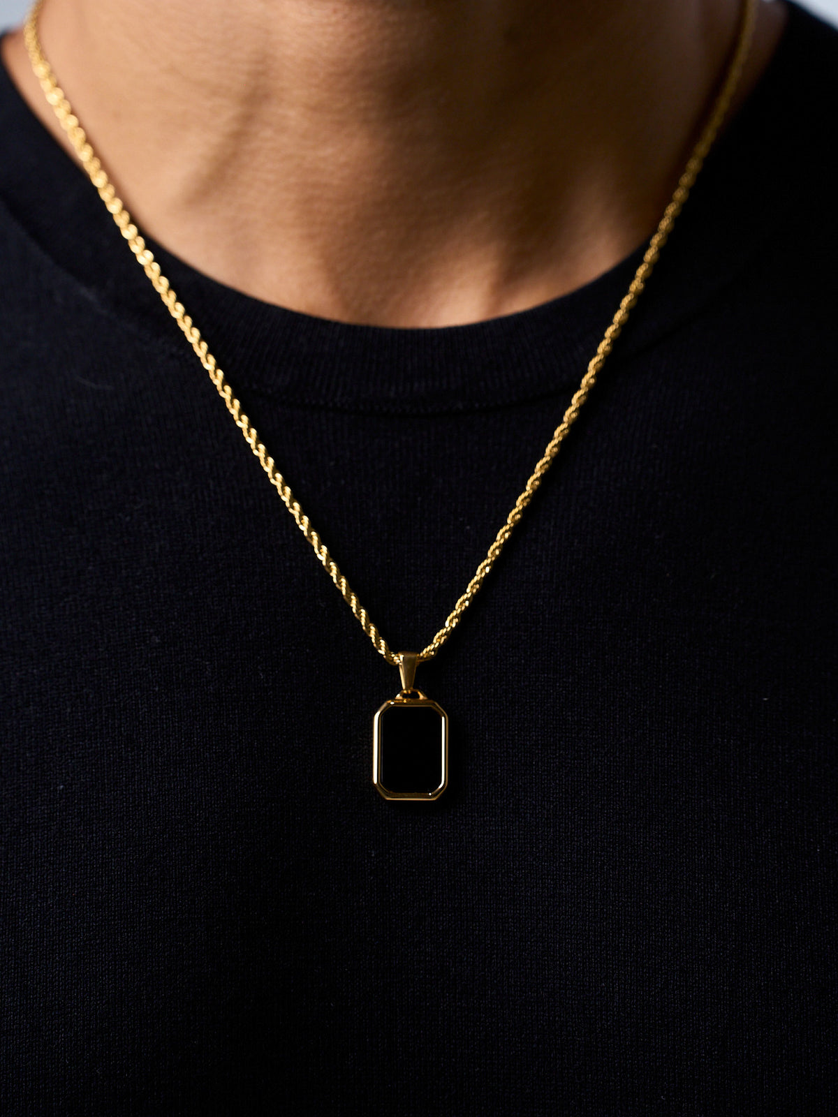 SLATE ONYX PENDANT (GOLD)