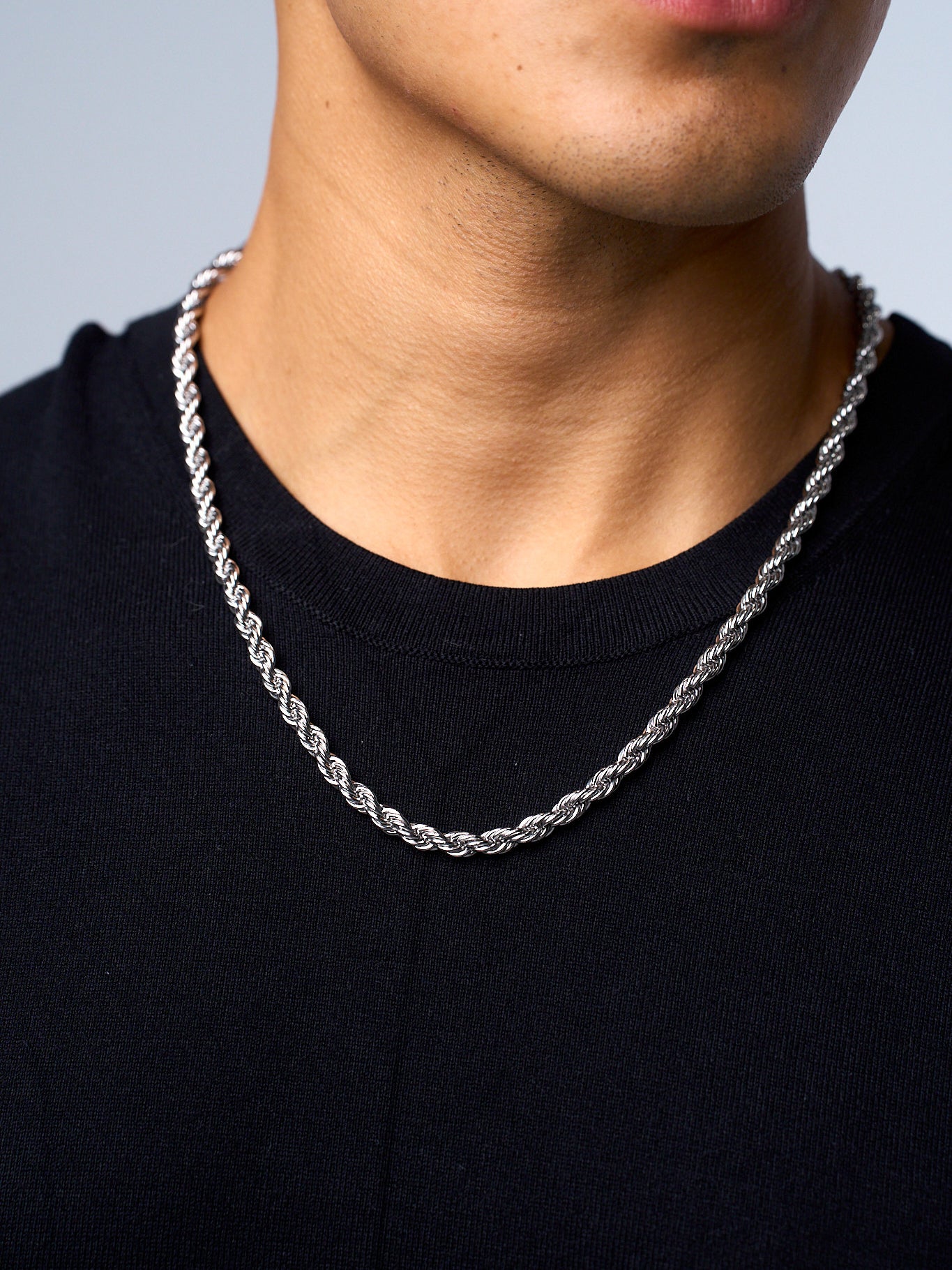 ROPE CHAIN (WHITE GOLD) 5MM