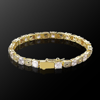 CLUSTERED TENNIS BRACELET (GOLD) 5.5MM