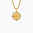 ICED COMPASS PENDANT (GOLD)