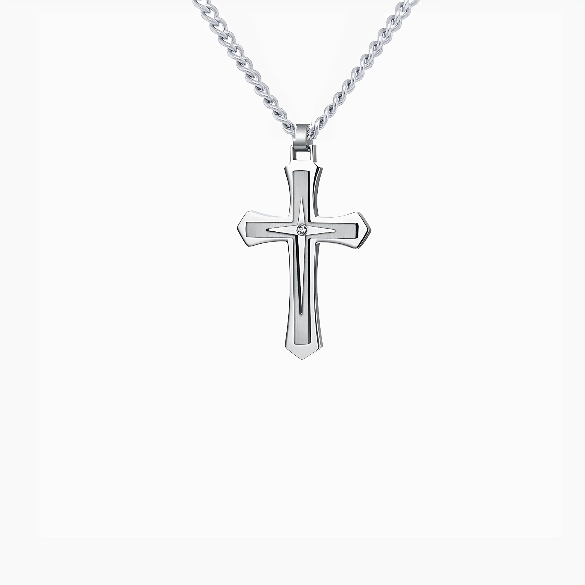 CROSS PENDANT (WHITE GOLD)