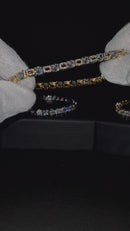 CLUSTERED TENNIS BRACELET (GOLD) 5.5MM