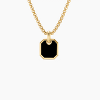 ONYX AMULET PENDANT (GOLD)