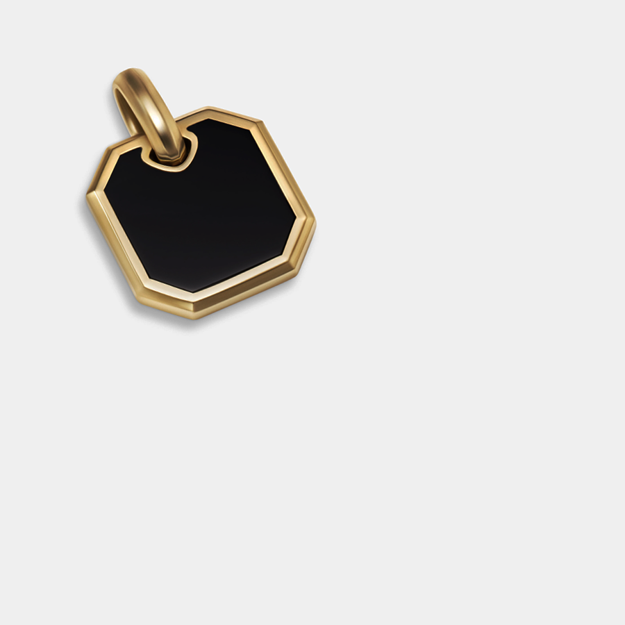 ONYX AMULET PENDANT (GOLD)